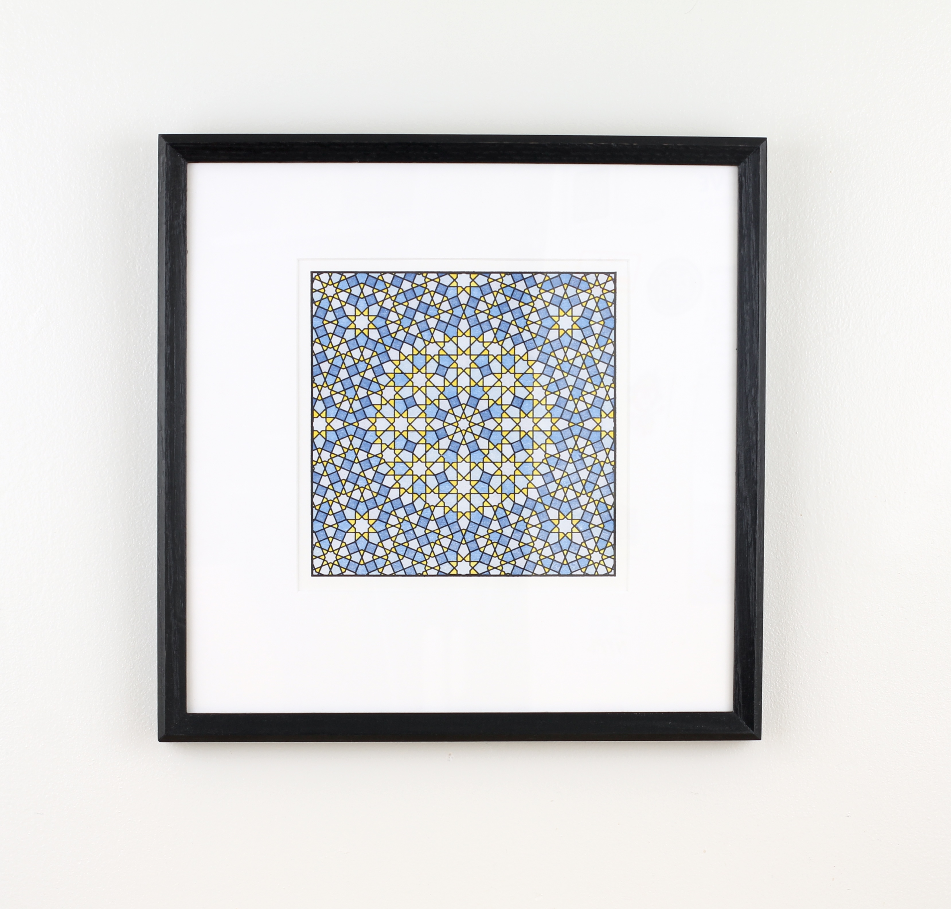 Photograph of finished print featuring a detailed geometric pattern.